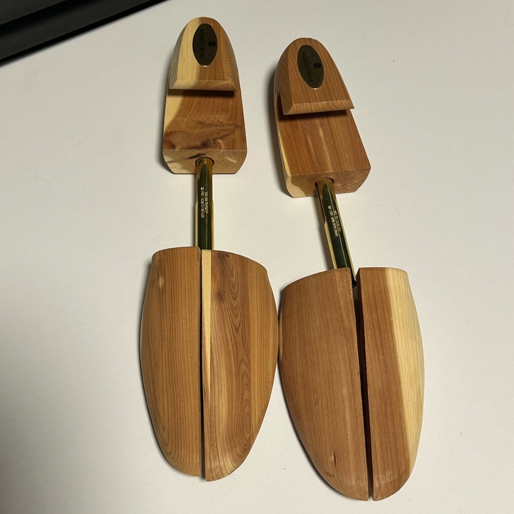 Nordstrom Wooden Shoe Tree with Gold Plate